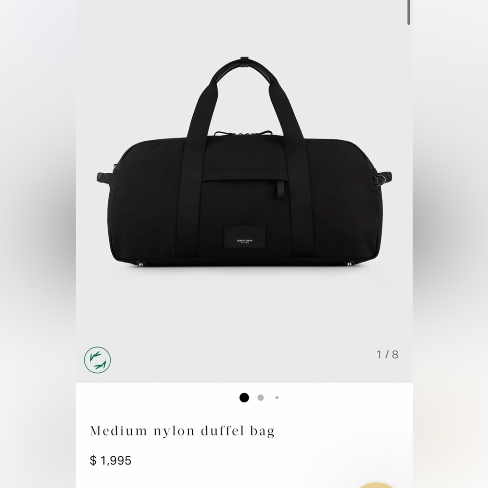 Giorgio Armani Nylon Duffle Bag